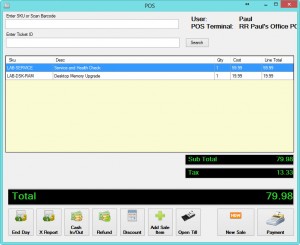 POS main screen